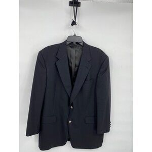Hart Schaffner Marx Mens Blazer Size 44 Black London Shop Metal Buttons Union Ta